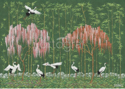 Фотообои/фрески 33961 Valley of storks green