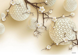Фотообои/фрески 3D Эффект арт 6699 Цветущая веточка