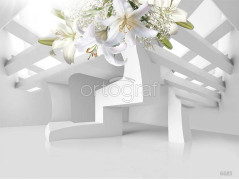 Фотообои/фрески 3D Эффект арт. 6685 Архитектурные лилии