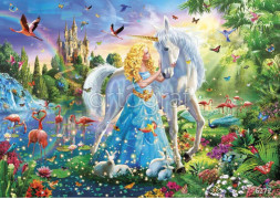 Фотообои/фрески 6272 The Princess, the Unicorn and the Castle