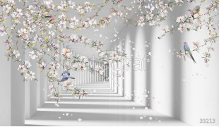 Фотообои/фрески 3D Эффект арт. 33213 Лепестки по ветру