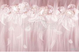 Фотообои/фрески 34739 Peonies in feathers