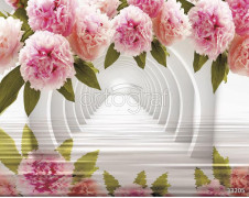 Фотообои/фрески 3D Эффект арт 33205 Пионы