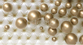 Фотообои/фрески 3D Эффект арт 33212 Золотые пузыри