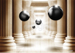 Фотообои/фрески 3D Эффект арт 6660 Колонны и шары