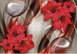 Фотообои/фрески 3D Эффект арт 6715 Красные гладиолусы