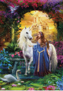Фотообои/фрески 7141 Floral Princess and Unicorn