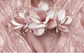 Фотообои/фрески 3D Эффект арт 6711 Розовые цветы