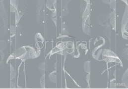 Фотообои/фрески 34585 Linear flamingos