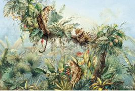 Фотообои/фрески 33674 Leopards blue