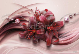 Фотообои/фрески 3D Эффект арт 6707 Красные лилии